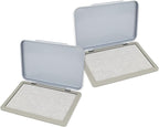 2 Pack Metal Case Stamp Pad Medium Size, Dry - Size: 3" x 4" - Choose from 15 Ink Colors