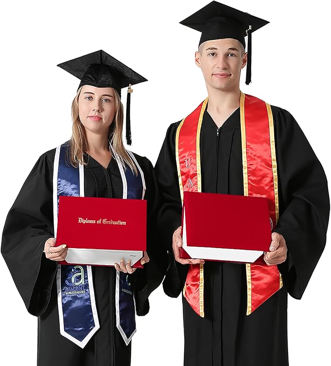GraduationMall 8.5"x11" Smooth Padded Diploma Cover Certificate Holder Red,2-Packs