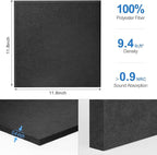 Sonicism 12 Pack Acoustic Wall Panels with Self-Adhesive, 12" X 12" X 0.4" Sound Proof Foam Panels, Decorative Soundproof Wall Panels, Sound Proof Absorbing Tiles for Home & Offices, Black