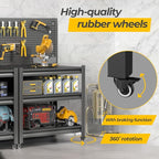 Storage Shelves with Pegboard,Heavy Duty Garage Shelving Units and Storage,Metal Shelving Adjustable Shelves,Garage Storage Rack,Industrial Utility Shelf For Kitchen,Pantry 47.2"H*33.46"W*18"D