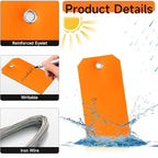 100 Pcs Marking Tags with String Rectangle Plastic Hang Tags Waterproof Orange Tags Wire Tags Write On Tie On Labels Tags for Auto Parts Luggage Garage Inventory DIY Price (Orange, 4 3/4" x 2 3/8")