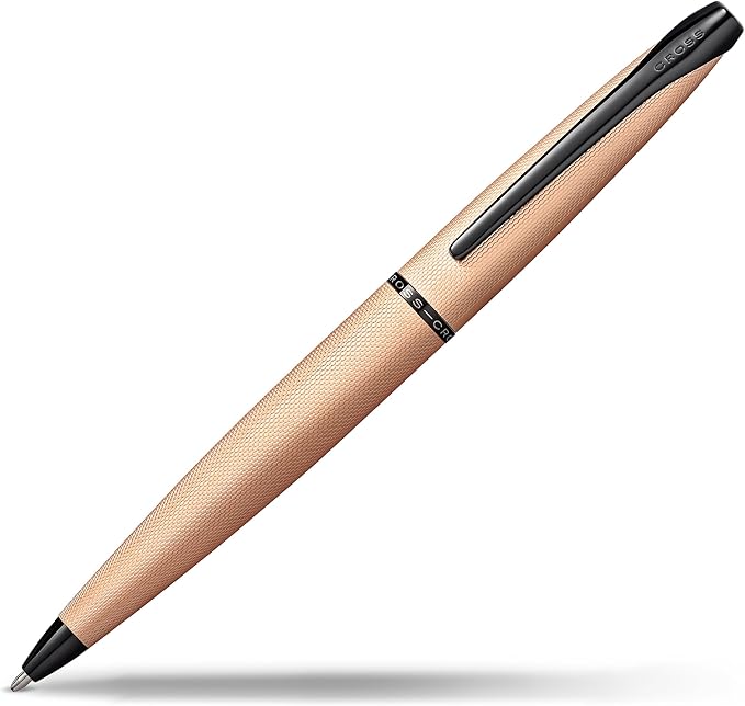 Cross ATX Refillable Ballpoint Pen Presented in a Luxury Gift Box - Medium Point, Black Ink, Sandblasted Rose Gold