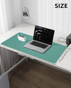 Leather Desk Pad Protector,Desk Mat,Large Mouse Pad, Non-Slip Desk Pad, Waterproof PU Leather Desk Blotter Mat, Desk Cover for Office and Home (Light Green, 36" x 17")