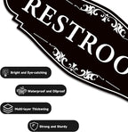 Restroom Sign for Business and Home，Self-adhesive Unisex Bathroom Sign Sticker，Waterproof Vinyl Toilet Decor for House，Office，Shop，Door（Black）