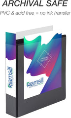Samsill Durable 1.5 Inch Binder, Made in the USA, Round Ring Customizable Clear View Binder, Black, 4 Pack (MP48450)