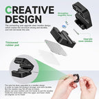 9 Black Magnetic Cable Clips,Under Desk Cable Management,Cord Holder for Nightstand Home Office Car Phone Wall,2025 Adhesive Cord Organizer[0.45" in Ht Save Space/Versatile for Wire Up to 0.27" OD]