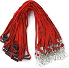 Bird Fiy Lanyards Safety Red Lanyards Neck Flat Premium Breakaway Badge Lanyard with J-Hook for ID Nametag Badge Holder (Red, 25 PCS)
