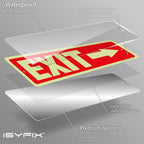 iSYFIX Exit Signs with Directional Right Arrow, Glow in the Dark, Photoluminescent Aluminum 12x4 Inch - 2 Pack, Laminated for UV & Weather Resistance, Ideal for Offices, Schools, Theaters & More