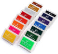 Lsushine Craft Ink Pad Stamps Partner DIY Color,15 Color Craft Ink Pad for Stamps, Paper, Wood Fabric (Pack of 15)