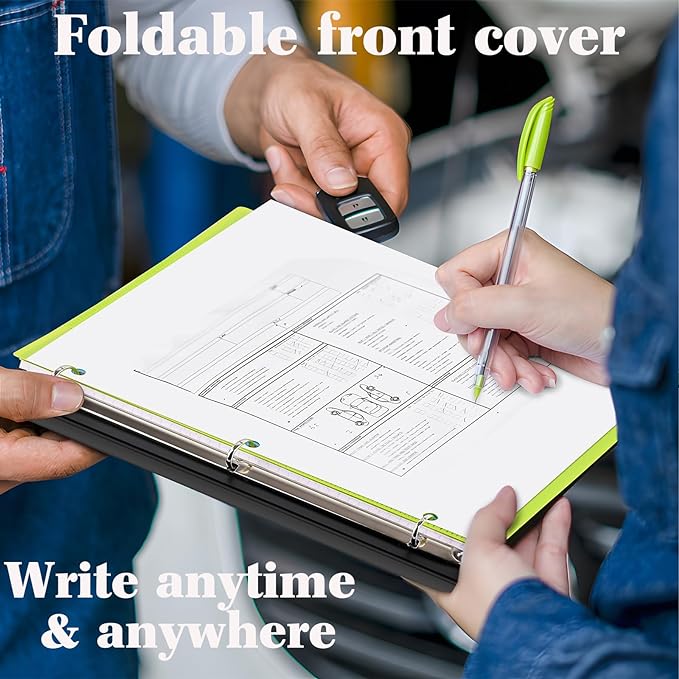 INFUN Telescoping 3 Ring Binder - 4PCS-Black,Portable Plastic 3 Ring Binder with Telescoping Spine, Binders with Foldable Front Cover Holds 8.5" x 11" Paper for School,Office and Homes