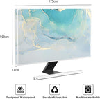 Baocicco Blue Green Marble TV Display Screen Cover 75 Inch Creative Anti-Static Dustproof Monitor Accessories Laptop LCD Cover Modern Screen Television Decoration for LED LCD OLED TVs