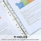 Sheet Protectors, HERKKA 200 Pack Upgrade Clear Plastic Page Protectors Sheet Reinforced 11-Hole Fit for 3 Ring Binder Fits Standard 8.5 x 11 Paper, 9.25 x 11.25 Top Loaded, Acid Free