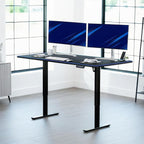 VIVO Electric 71 x 36 in Standing Desk with Full-Size RGB Mouse Pad, Memory Height Adjustment, 1B Series, Holds 220 lbs, Black Top Black Frame, DESK-KIT-1B7BP-36