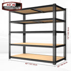 ZEUKMXOO Garage Racks for Storage，5-Tier Adjustable Garage Shelving Storage Shelves,2400LBS Capacity Heavy Duty Shelving for Carport Warehouse Basement,72" H x40 W x20 D