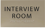 ADA CENTRAL SIGNS - 6" X4" Interview Room Sign - ADA Compliant Tactile Graphics Grade 2 Braille Text Acrylic Wall Sign | Privacy, Meeting, Room Name Sign for Schools, Hospitals, Offices, & Apartments