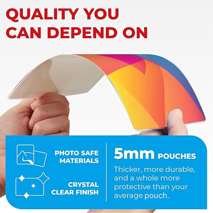 5MIL Thermal Laminating Sheets (100 Count) 9x11.5 inch, Letter Size Dry-Erase Friendly Laminating Pouches, Compatible with Laminators, Crystal Clear Laminated Finish