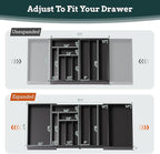Silverware Organizer Large, Magnetic Connected Expandable 11 Slots Silverware Drawer Organizer from 21 to 37.4 Inches, Adjustable Flatware and Cutlery Holder, Bamboo Utensil Tray for Kitchen Black