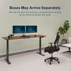 VARI Electric Standing Desk - Varidesk Height Adjustable Sit/Stand Desk - Dual Motor with Memory Presets, Stable T-Style Legs - Gaming or Home Office Workstation - 72”x30”, Walnut