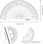 Zonon 100 Pcs 4 Inch Clear Plastic Protractor Bulk Math Protractors Set 180 Degrees Geometry Drafting Tools for Classroom Industry Office Back to School Supplies