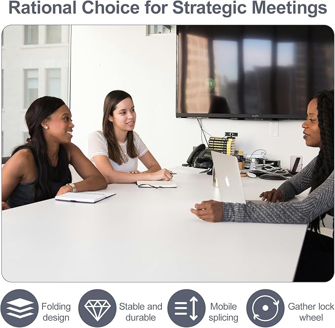 Conference Table for 4-10 People,Wooden Meeting Room Table with Thicken Tabletop and Wood Base,Modern Meeting Training Desk for Conference Room Tables Seminar Room (2Pack140*60 * 75cm)