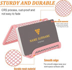 EMOMAS Business Card Holder for Desk, Office Desktop Business Card Display Holder, Mesh Business Card Holder, Desk Accessories for Women and Men, Pink(3 Pack)
