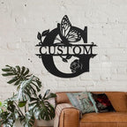 Personalized Custom Letter Name metal Signs,Custom Black Letter Monogram Wall Art Decor,Metal Signs Plaques Outdoor wall Decorative Signage (G)