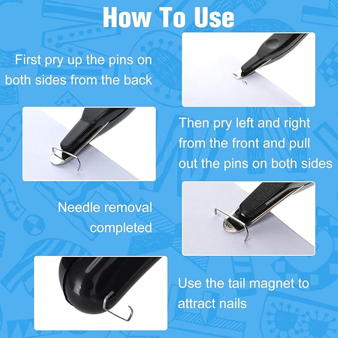 24 Pcs Magnetic Staple Remover Bulk Staple Remover Puller Removing Pen Operation Christmas Tool Gifts Rubberized Office School Gift(Black)