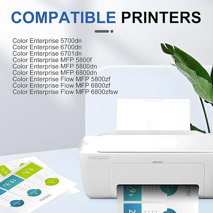 213X Black Toner Cartridge W2130X(with Chip) Compatible with 213X for Enterprise 5700dn 6700dn 6701dn, MFP 5800 6800, Flow MFP 5800 6800(1Pack, Black)
