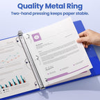 SUNEE 3 Ring Binder 2 Inch 1 Pack, Clear View Binder Three Ring PVC-Free (Fit 8.5x11 Inches) for School or Office Supplies, Cobalt Blue