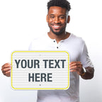 Personalized Custom Customize for Office, Business, Workplace, Home, Airbnb, Delivery Yellow Sign, 12x18 Inches, 3M EGP Reflective .063 Aluminum, Fade Resistant, Made in USA by Sigo Signs