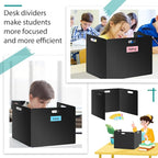 MuseLuxe 24 Pack Privacy Folders for Students - Durable & Waterproof Plastic Study Desk Dividers,Test Dividers for Classroom,Easy to Clean Privacy Shields & Boards - Includes Extra 48 Labels