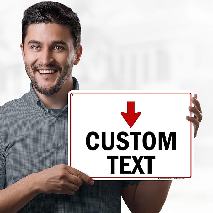 Custom Arrow Directional Sign, Down Arrow, 10x14 Inches, Rust Free .040 Aluminum, Fade Resistant, Made in USA by My Sign Center