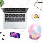 ITNRSIIET Ergonomic Mouse Pad with Gel Wrist Support Small Wrist Rest Smooth Surface Non-Slip PU Base Comfortable Office Supplies Pain Relief, 8.7 x 7.2 inches, Art Style Pattern