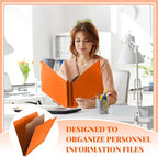 Skyygemm 60 Pcs Classification Folders Letter Size, 1 Divider Pressboard File Folder with Fasteners, Expanding File Organizer Bulk for School Teachers, Office Employee, Coworker, Staff (Orange)