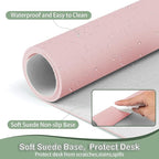 Boutilon Leather Desk Pad Protector,Non-Slip Mouse Pad,Laptop Desk Pad,Office Mouse Mat,Waterproof Leather Desk Blotter,Desk Writing Pad for Office and Home (M-Light Pink,30"x14")