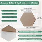 Hexagonal Acoustic Panels-12 Pack High-Density Sound Absorbing Panels 12"X10"X0.4" for Enhanced Noise Reduction, DIY Design, Idea for Studios, Offices, and Home Theaters(Dark Camel)