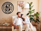Custom Last Name Sign Personalized Family Name Sign Monogram Wall Decor Personalized Metal Sign Initial Split Letter Monogram Sign Custom Name Sign Personalized Wedding Gift