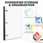 WOT I Telescoping Project Organizer, Refillable 3 Ring Binder with Dividers and Pockets, 13 Pocket Folders, 1 Inch 3 Rings, White