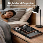 Laetass Desk Drawer Organizer Tray With Removable Magnetic Wooden Strip,Freely Adjustable Space,Made of Aluminum and Walnut,Valet Tray for Mens,Desk Accessories for Office/Home/Nightstand