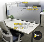OBEX Frosted Acrylic Desk Mounted Privacy Panel, 12" x 66", Frosted