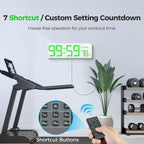 REACHER 16.5" Large Digital Wall Timer Clock with Countdown Timer, Auto Dimmer, Temperature, Remote Control, LED Wall Clock for Home Decor, Living Room, Office, Gym, Classroom, White