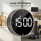 Rechargeable Magnetic Kitchen Timer,LED Countdown/Up Timer, Supports USB-C Charging,with Loud Alarm,3 Preset Quick Times(5/15/25m),Perfect for Kitchen Cooking, Studying, and Fitness (Brown)