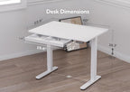 Claiks Standing Desk with Drawers, Stand Up Electric Standing Desk Adjustable Height, Sit Stand Desk Computer Workstation, 40 Inch, White