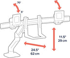 Ergotron – HX Dual Monitor Arm, VESA Desk Mount – for 2 Monitors Up to 32 Inches, 5 to 17.5 lbs Each – White