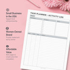 Task Planner & Tracker 8.5 x 11 Tear-Off 70 Sheet Planner Pad – Project Organizer with Time Log, Top Priority, Follow-Up – Notepad for Home & Office (White, Classic, 1 Pack)