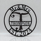 Custom Metal Signs | Personalized Monogram Name Sign | Outdoor Wall Art for Family Name | Custom Name Metal Sign, Last Name, Anniversary, Wedding Gifts for Women, Wife, Parents, couple (Design 6)