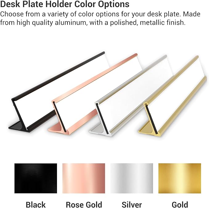 Custom Engraved Desk Plate | Personalized with your Name and Title | Perfect Decor for Office, Business, or Home | Multiple Font and Color Options | 2x8" or 2x10" (Baby Blue w/White Letters, 2x8")