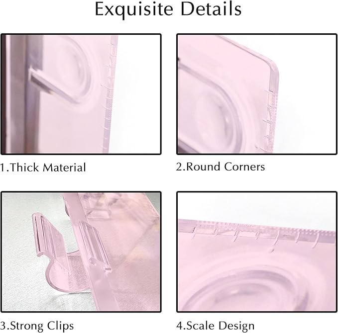 Keenjorika 2PCS Multifunctional Monitor Documents Holder, Pink Acrylic Board with Clips, Desktop Message Board for Office with Sticky Note, Monitor Documents Holder (Pink)