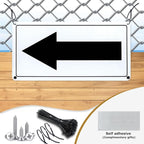 Black Arrow Sign Aluminum 10 x 5 Inch Heavy Duty Metal Waterproof Reflective Directional Sign for Outdoor 2 Pack