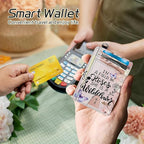 BWEGRHE Small Travel Wallets, Sakura Butterfly Slim Minimalist Front Pocket Wallet with Wristlet, RFID Blocking PU Leather Credit Card Holder with ID Window Change Purse for Men Women